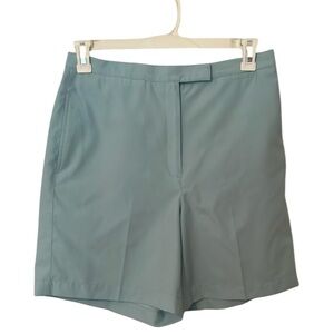 Liz Golf Shorts Womens 12 Claiborne High Waist Sport Light Blue 100% Poly EUC